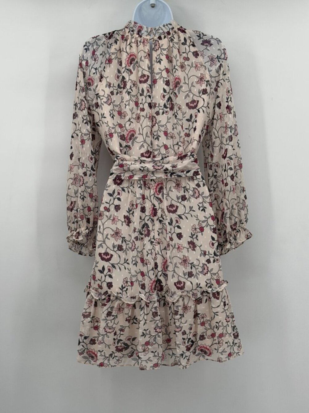 Eliza J Floral Ruffle Mini Cocktail Dress Belted Size 8P - Picture 4 of 12
